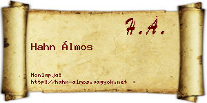 Hahn Álmos névjegykártya