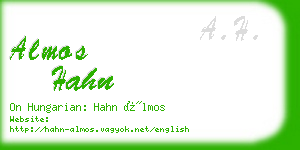 almos hahn business card
